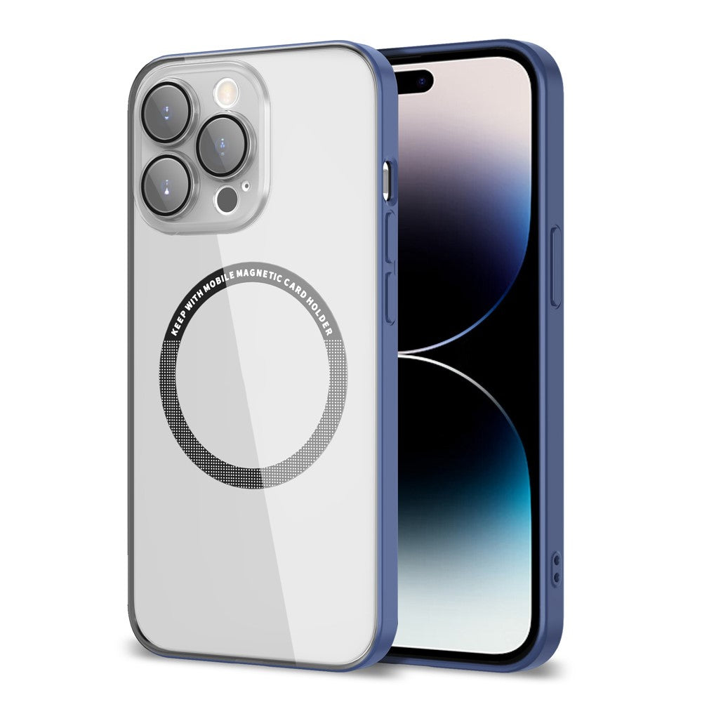 Magnetic Case for iPhone 14 Pro Max Anti-Fingerprint Phone Case Soft TPU Hard PC Shockproof Cover with Metal Lens Protection