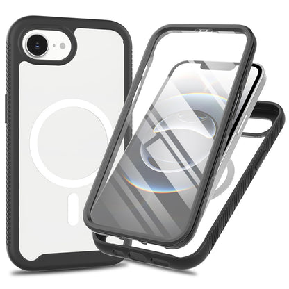 For iPhone 17e / 16e Case PC + TPU Protective Phone Cover with PET Screen Film Support Wireless Charging