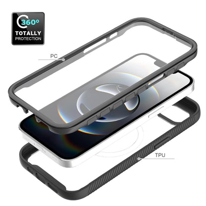 For iPhone 17e / 16e Case PC + TPU Protective Phone Cover with PET Screen Film Support Wireless Charging
