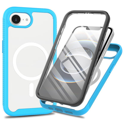 For iPhone 17e / 16e Case PC + TPU Protective Phone Cover with PET Screen Film Support Wireless Charging