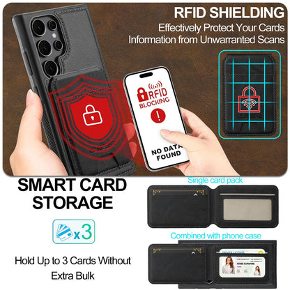LC.IMEEKE L3 For Samsung	Galaxy S25 Ultra Magnetic Case Detachable Card Holder Leather + TPU Mobile Cover