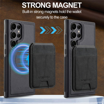 LC.IMEEKE L3 For Samsung	Galaxy S25 Ultra Magnetic Case Detachable Card Holder Leather + TPU Mobile Cover