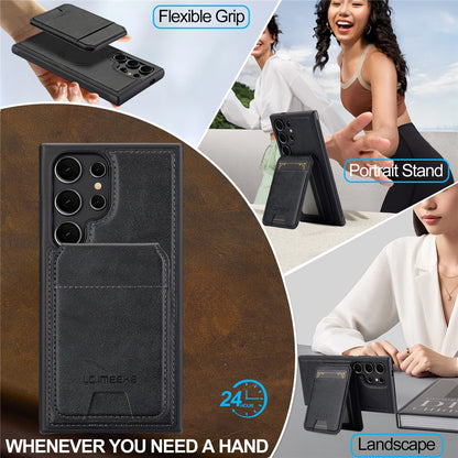 LC.IMEEKE L3 For Samsung	Galaxy S25 Ultra Magnetic Case Detachable Card Holder Leather + TPU Mobile Cover