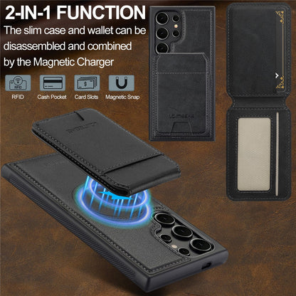 LC.IMEEKE L3 For Samsung	Galaxy S25 Ultra Magnetic Case Detachable Card Holder Leather + TPU Mobile Cover