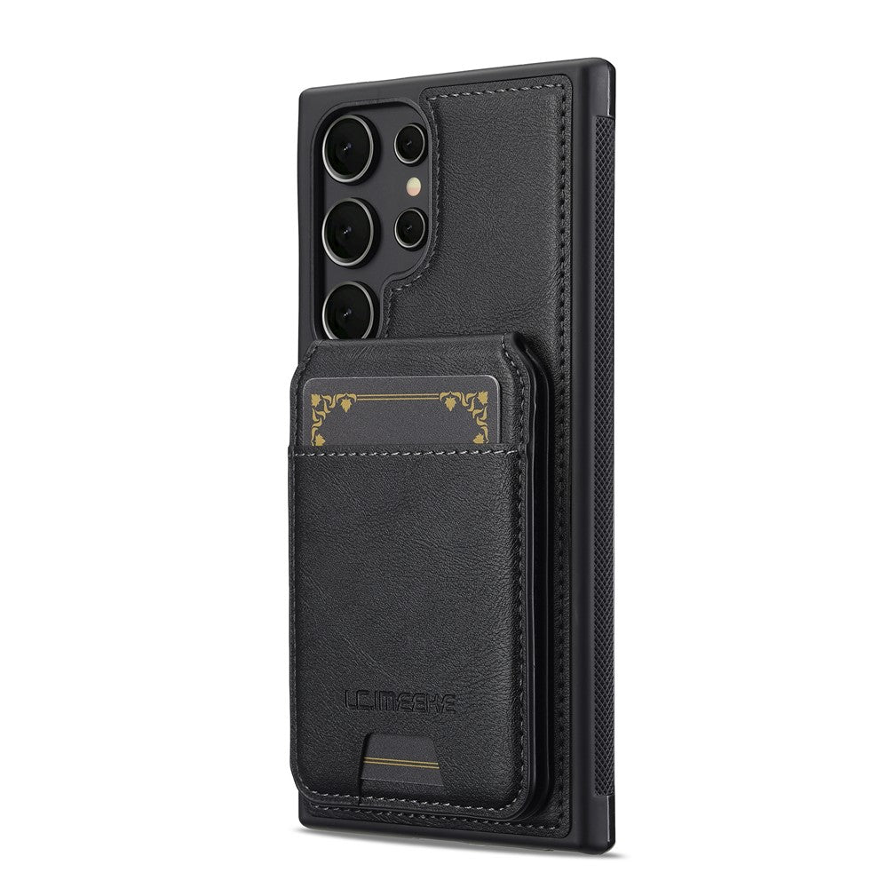 LC.IMEEKE L3 For Samsung	Galaxy S25 Ultra Magnetic Case Detachable Card Holder Leather + TPU Mobile Cover