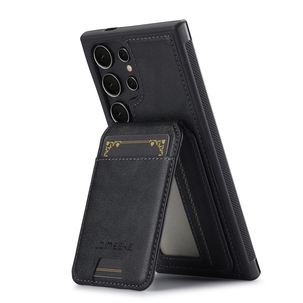 LC.IMEEKE L3 For Samsung	Galaxy S25 Ultra Magnetic Case Detachable Card Holder Leather + TPU Mobile Cover