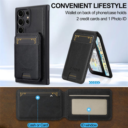 LC.IMEEKE L3 For Samsung	Galaxy S25 Ultra Magnetic Case Detachable Card Holder Leather + TPU Mobile Cover