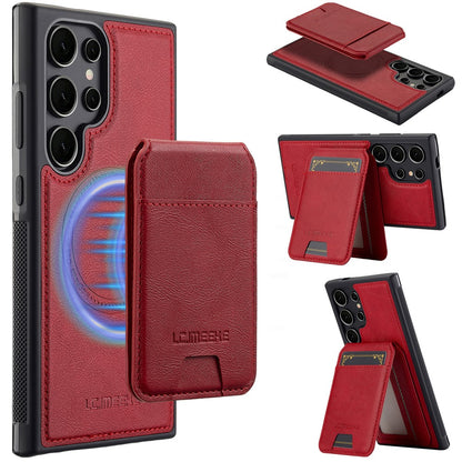 LC.IMEEKE L3 For Samsung	Galaxy S25 Ultra Magnetic Case Detachable Card Holder Leather + TPU Mobile Cover