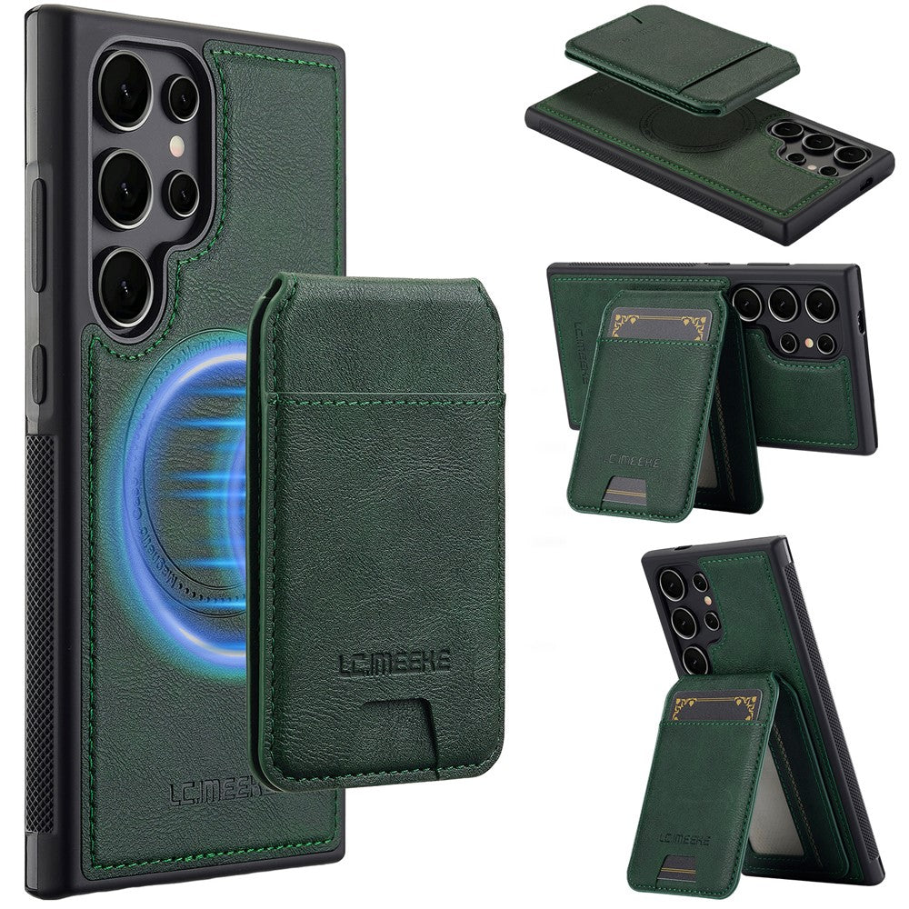 LC.IMEEKE L3 For Samsung	Galaxy S25 Ultra Magnetic Case Detachable Card Holder Leather + TPU Mobile Cover