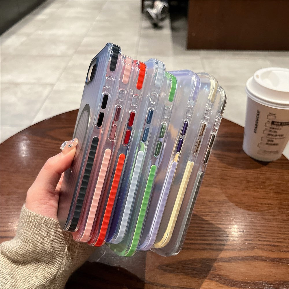 For iPhone 17e / 16e Magnetic Case Corrugated Design Gradient Shockproof Phone Cover