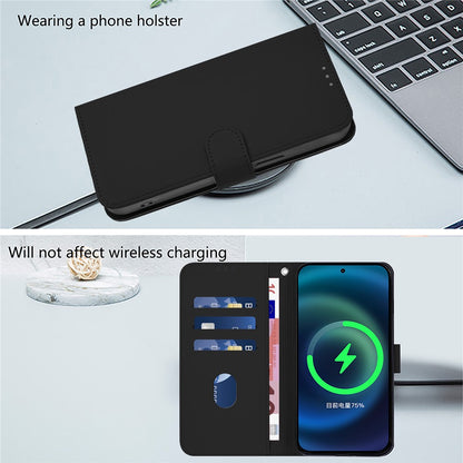 For iPhone 17e / 16e Case Solid Color Wallet Leather Phone Cover with Strap