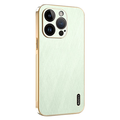 KADEM For iPhone 14 Pro Case Electroplating Silk Texture PU + TPU Phone Back Cover
