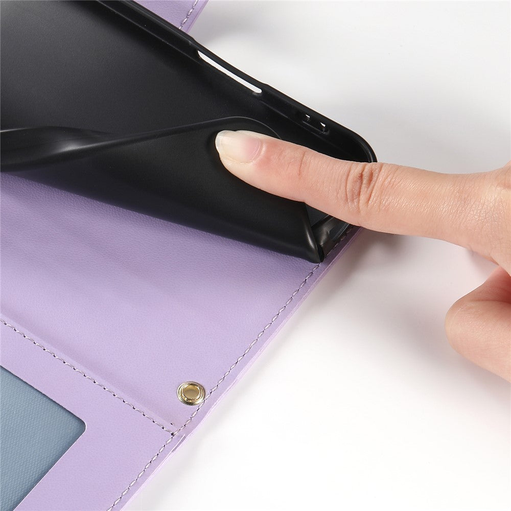 For iPhone 14 Pro Case Rhombus Stitching Wallet Stand Leather Phone Cover with Long  /  Short Strap