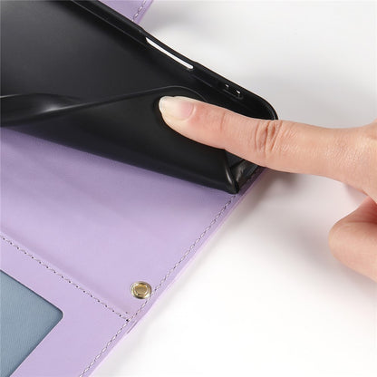 For iPhone 14 Pro Case Rhombus Stitching Wallet Stand Leather Phone Cover with Long  /  Short Strap