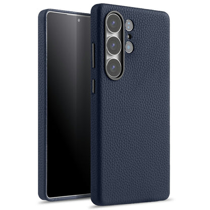MELKCO For Samsung Galaxy S25 Ultra Magnetic Case Genuine Cow Leather + PC Phone Back Cover