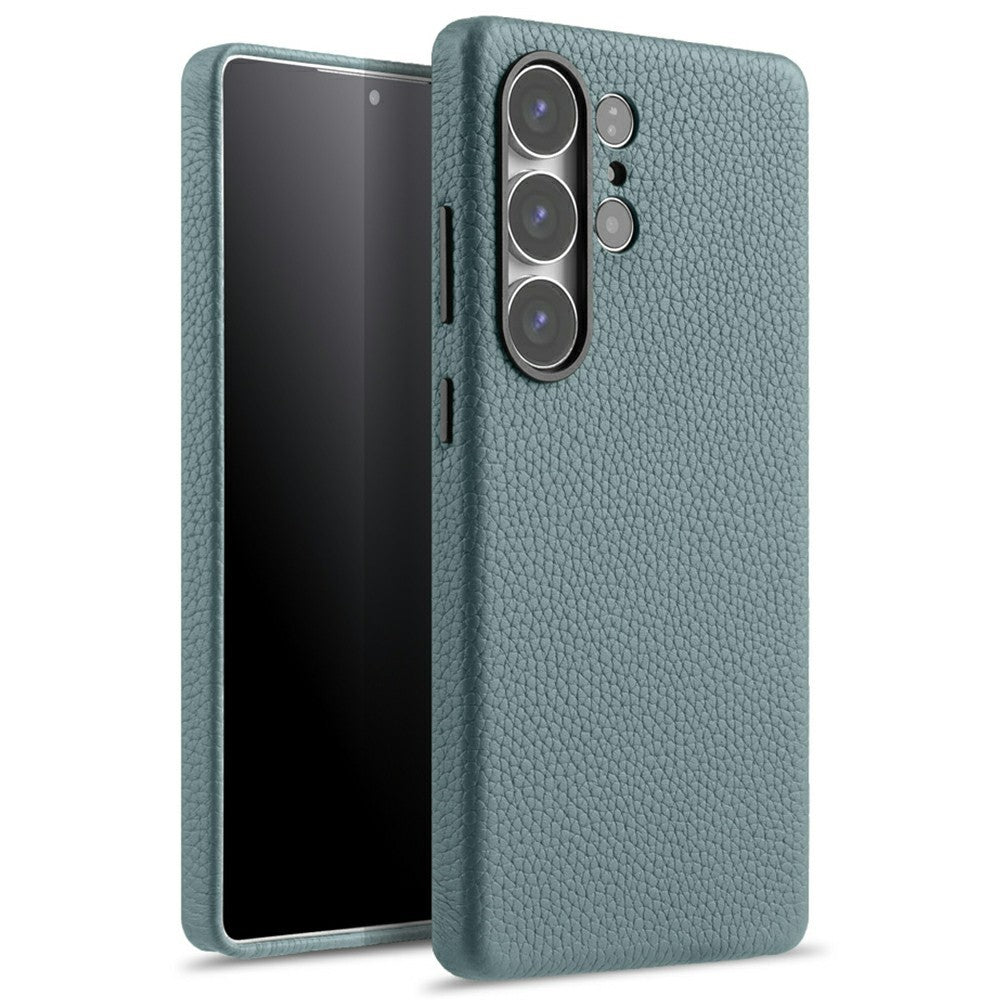MELKCO For Samsung Galaxy S25 Ultra Magnetic Case Genuine Cow Leather + PC Phone Back Cover
