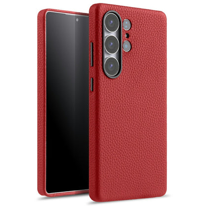 MELKCO For Samsung Galaxy S25 Ultra Magnetic Case Genuine Cow Leather + PC Phone Back Cover