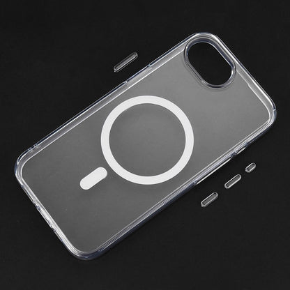 For iPhone 17e / 16e Magnetic Case TPU + PC Clear Phone Back Cover 2mm Thickness