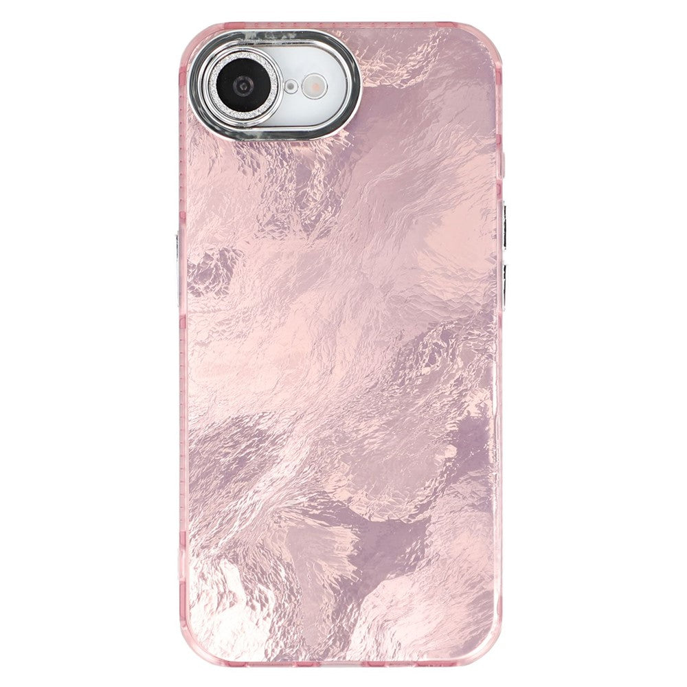 For iPhone 17e / 16e Case IMD Design Shockproof PC+TPU Phone Cover with Glass Lens Film