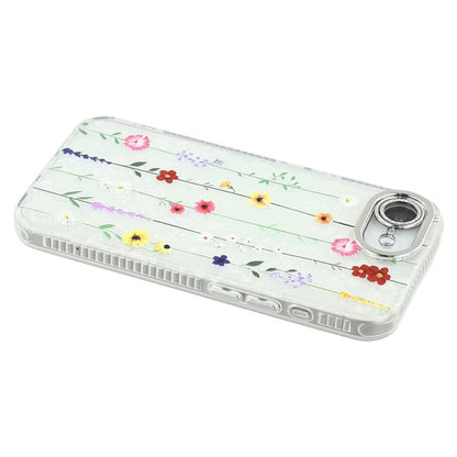 For iPhone 17e / 16e Case Electroplated Floral Pattern IMD TPU + PC Phone Back Cover with Glass Lens Film
