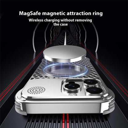 R-JUST RJ64 For iPhone 14 Pro Magnetic Case Aluminum Alloy Perfume Cooling Phone Cover with Rotating Kickstand