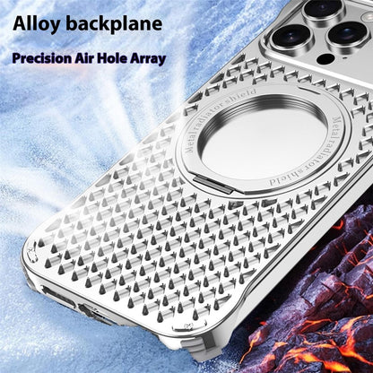 R-JUST RJ64 For iPhone 14 Pro Magnetic Case Aluminum Alloy Perfume Cooling Phone Cover with Rotating Kickstand