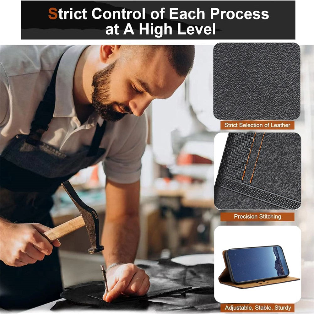 For iPhone 17e / 16e Case L-Shaped Grid Pattern Leather Stand Phone Cover with Card Slots