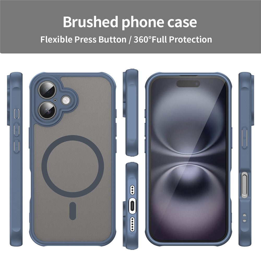 For iPhone 16 Case Compatible with MagSafe Anti Drop PC + TPU Phone Cover