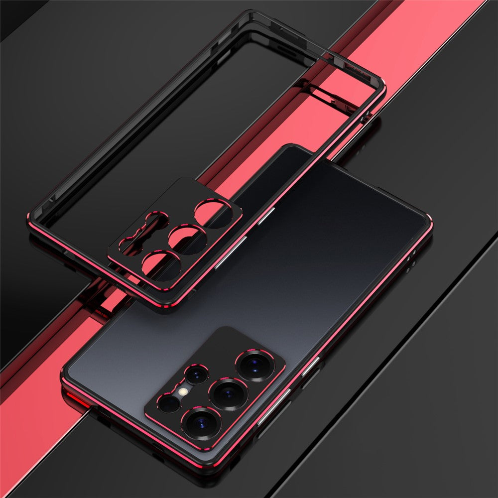 For Samsung Galaxy S25 Ultra Bumper Case Metal Frame Phone Cover with Camera Lens Guard
