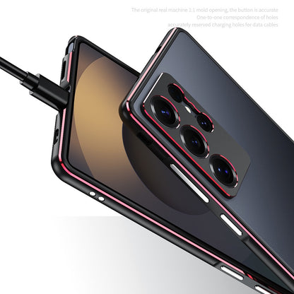 For Samsung Galaxy S25 Ultra Bumper Case Metal Frame Phone Cover with Camera Lens Guard