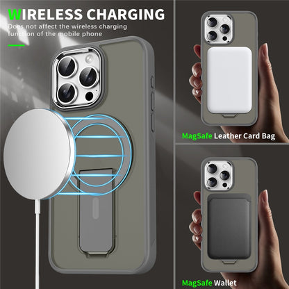 For iPhone 14 Pro Case Compatible with MagSafe PC + TPU Phone Cover with Kickstand