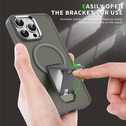 For iPhone 14 Pro Case Compatible with MagSafe PC + TPU Phone Cover with Kickstand