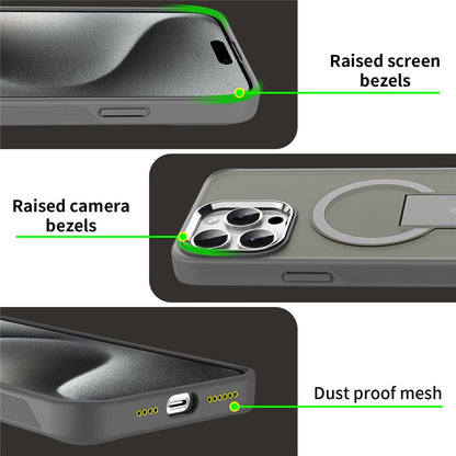 For iPhone 14 Pro Case Compatible with MagSafe PC + TPU Phone Cover with Kickstand