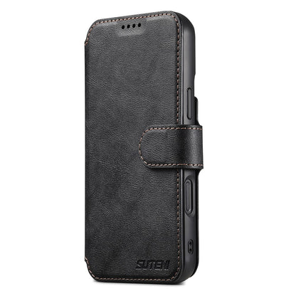 SUTENI Q-05 For iPhone 15 Plus / 14 Wallet Case 2 in 1 Detachable Leather Flip Phone Cover with Stand