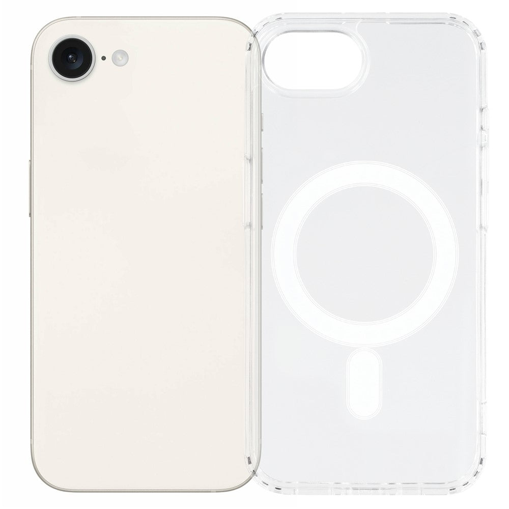 For iPhone 17e / 16e Magnetic Case Acrylic+TPU Clear Phone Cover
