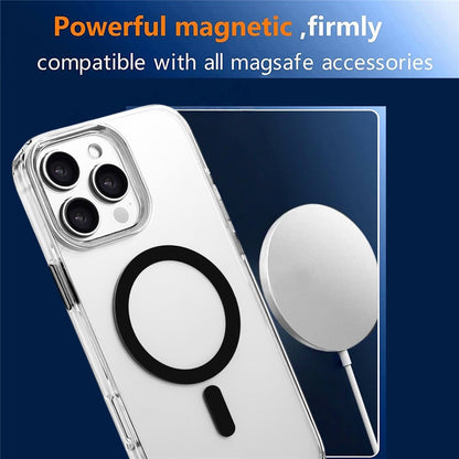 For iPhone 16 Pro Max Case Compatible with MagSafe Clear PC + TPU Sealed Magnetic Phone Cover