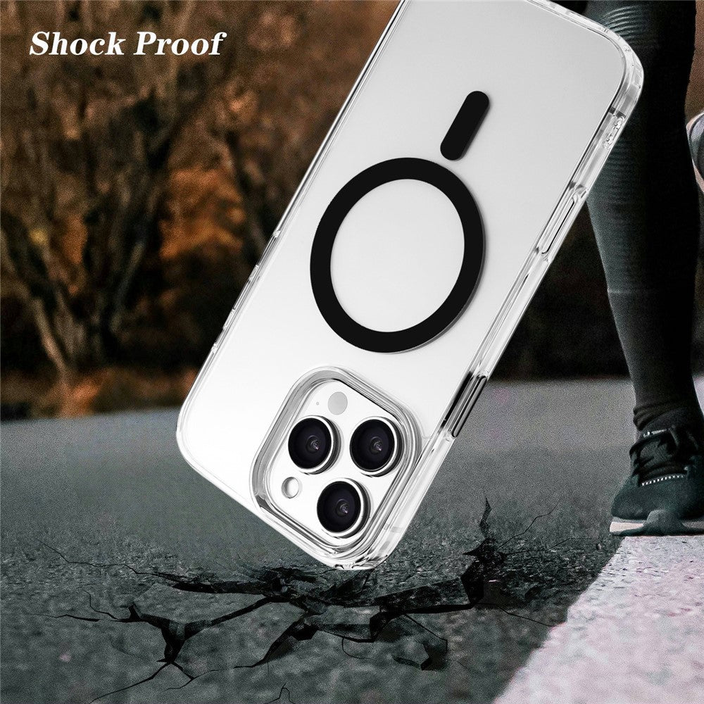 For iPhone 16 Pro Max Case Compatible with MagSafe Clear PC + TPU Sealed Magnetic Phone Cover