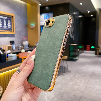 For iPhone 17e / 16e Phone Case Shockproof Leather + TPU Electroplating Cover