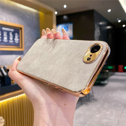 For iPhone 17e / 16e Phone Case Shockproof Leather + TPU Electroplating Cover