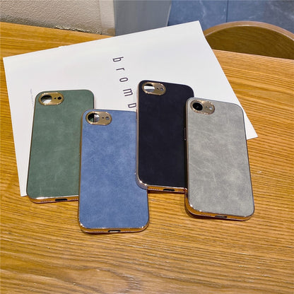 For iPhone 17e / 16e Phone Case Shockproof Leather + TPU Electroplating Cover