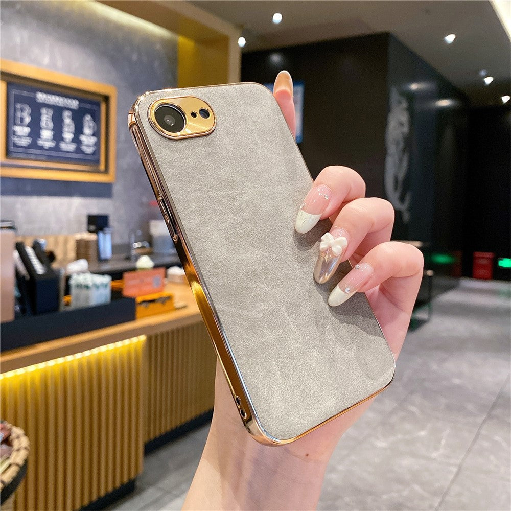 For iPhone 17e / 16e Phone Case Shockproof Leather + TPU Electroplating Cover