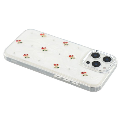 For iPhone 16 Pro Max Case 3D Epoxy Cherry Design Soft TPU Back Cover