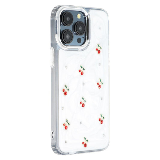 For iPhone 15 Pro Max Case 3D Epoxy Cherry Design Soft TPU Back Cover