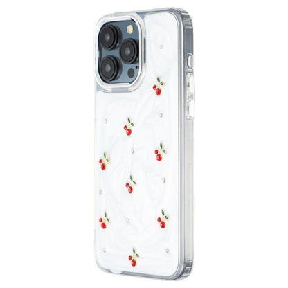 For iPhone 15 Pro Max Case 3D Epoxy Cherry Design Soft TPU Back Cover