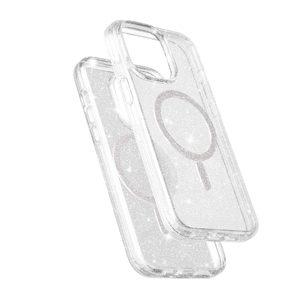 For iPhone 14 Pro Phone Case Compatible with MagSafe Glitter PC + TPU Hybrid Shockproof Cover
