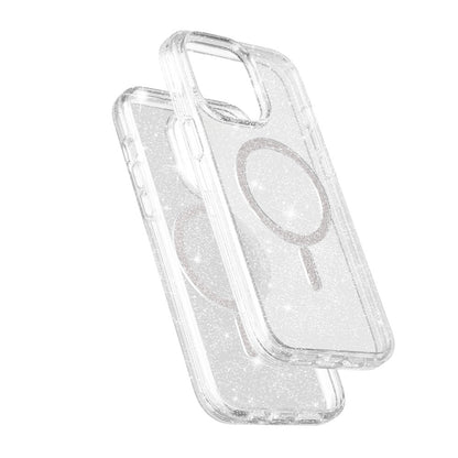 For iPhone 14 Pro Phone Case Compatible with MagSafe Glitter PC + TPU Hybrid Shockproof Cover