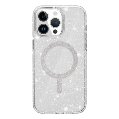 For iPhone 14 Pro Phone Case Compatible with MagSafe Glitter PC + TPU Hybrid Shockproof Cover
