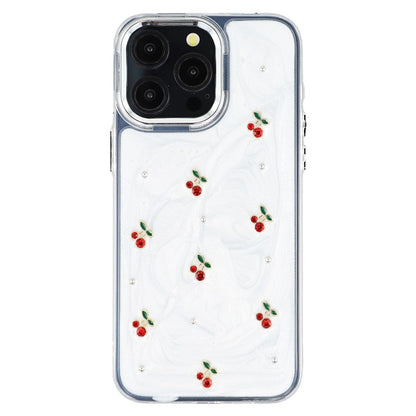 For iPhone 15 Pro Case 3D Epoxy Cherry Design Soft TPU Back Cover