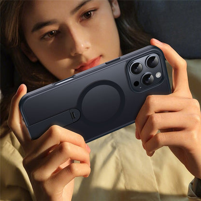 For iPhone 14 Pro Case Compatible with MagSafe Rotating Straight Kickstand TPU + PC Matte Phone Cover