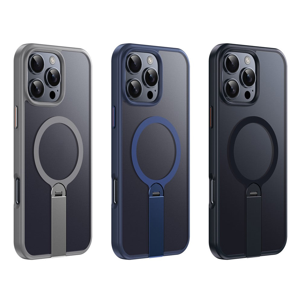 For iPhone 14 Pro Case Compatible with MagSafe Rotating Straight Kickstand TPU + PC Matte Phone Cover